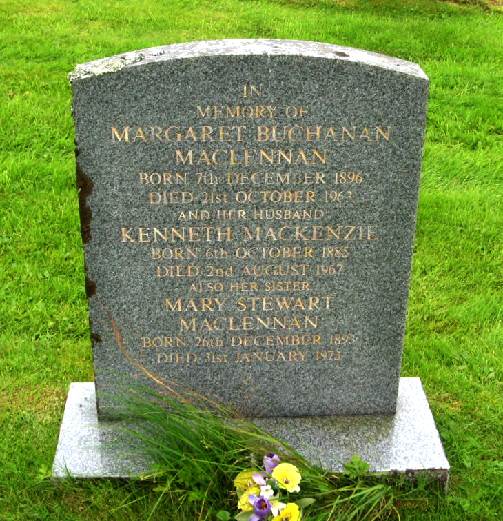 Photo of headstones/Margaret Buchanan MacLennan 1896-1963 hdstn Lochcarron New